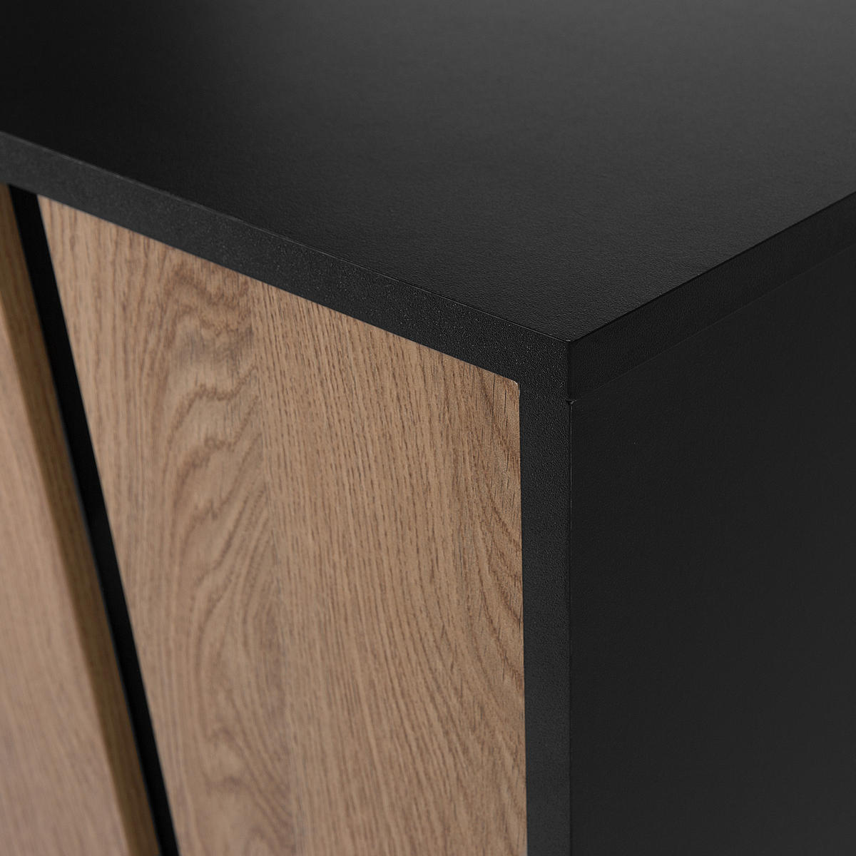 SIDEBOARD mit 2 Türen Braun/Schwarz Blackpool - Braun, Holzwerkstoff (177/75/40cm) - Beliani