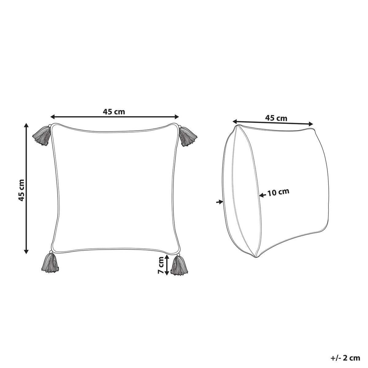 DEKOKISSEN Senfgelb 45/45 cm Biloba - Dunkelgelb, Naturmaterialien/Textil (45/45cm) - Beliani