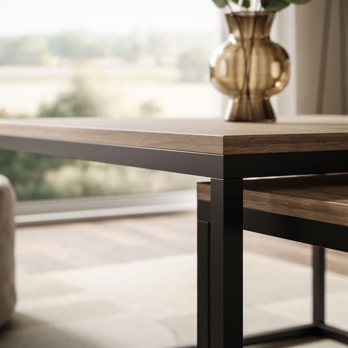 COUCHTISCHSET ISA 2in1 - Eichefarben, Holzwerkstoff (70/70/42cm) - Lookway