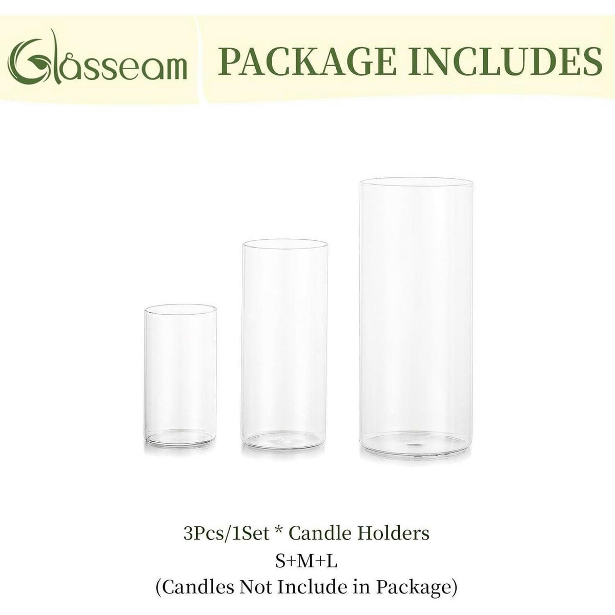 WINDLICHT Glas Set 3-teilig Zylinder modern - Transparent, Glas (20cm)