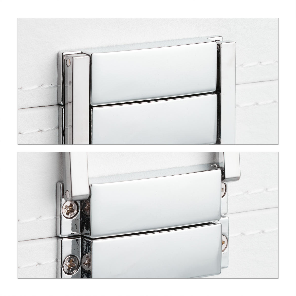 SHRANJEVANJE nakita - bela, umetna masa/leseni material (33/9/20.5cm) - Relaxdays