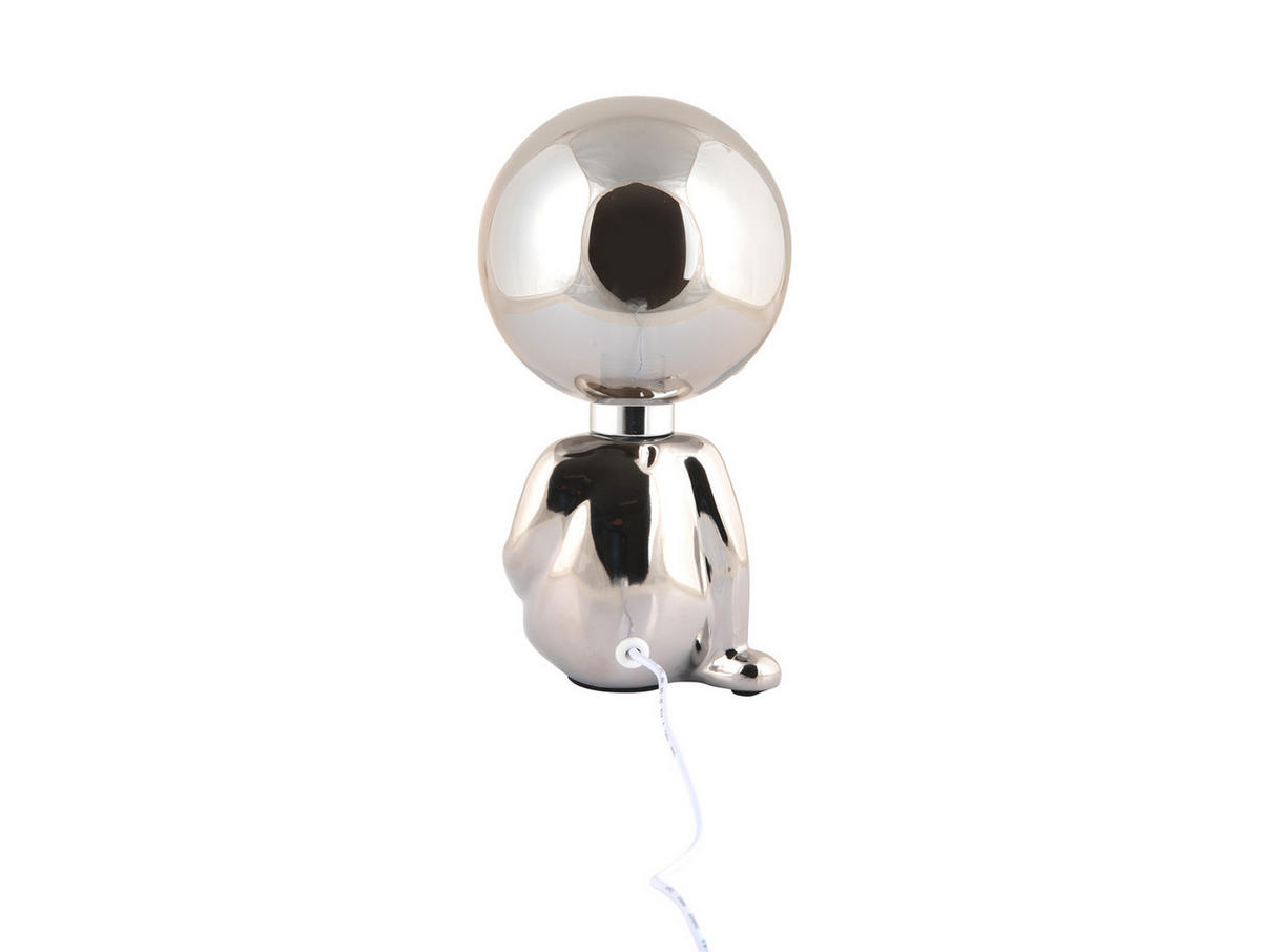 TISCHLAMPE Ross 16.5/12/22.5 cm - Silberfarben, Keramik (16.5/12/22.5cm) - Leitmotiv