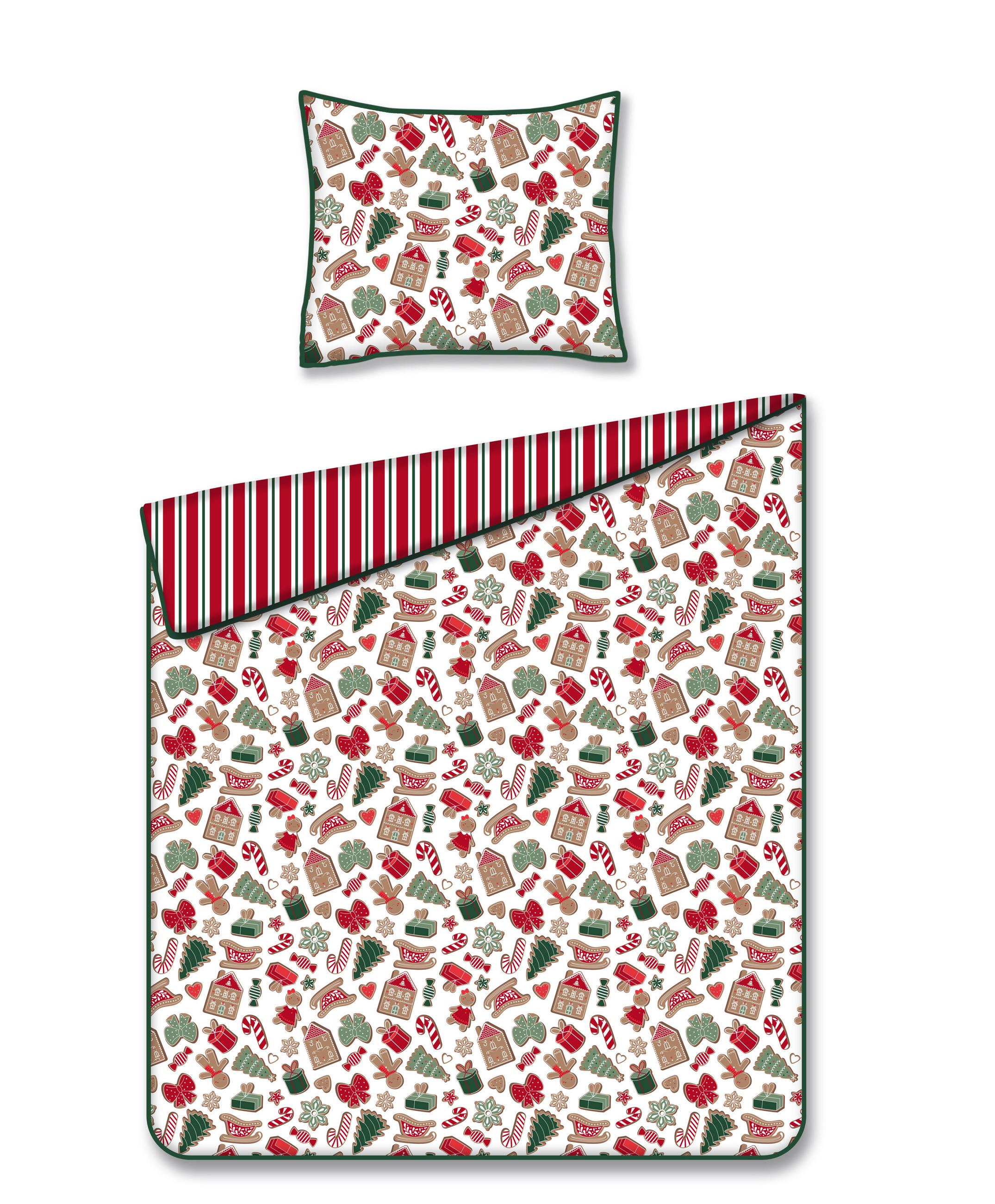 BETTWÄSCHE Baumwoll GINNO, 140x200 cm, Weiß, Winter Weihnachten Bettbezug, Weihnachtsdeko, Christmas, Weihnachtsmotiv - Weiß, Textil (140/200cm) - home&you