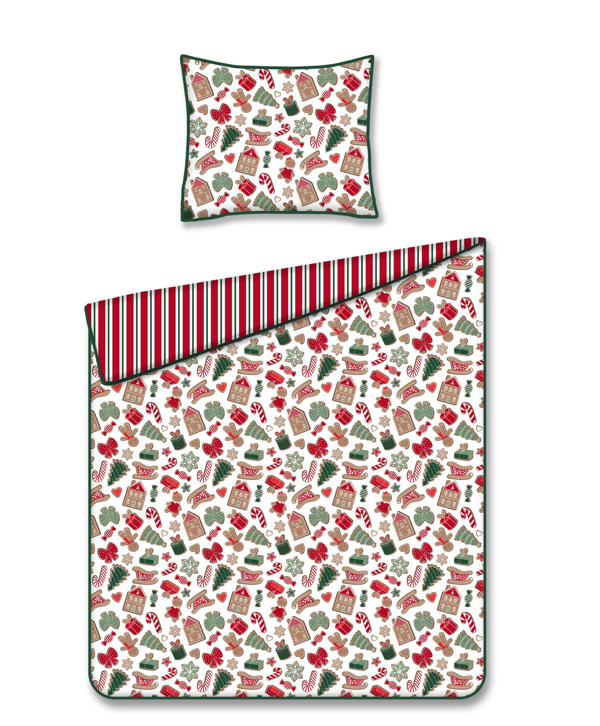 BETTWÄSCHE Baumwoll GINNO, 140x200 cm, Weiß, Winter Weihnachten Bettbezug, Weihnachtsdeko, Christmas, Weihnachtsmotiv - Weiß, Textil (140/200cm) - home&you