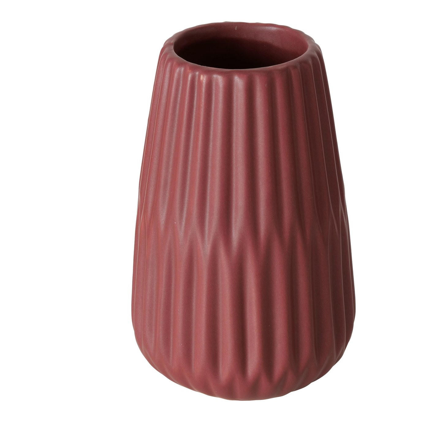VASE Porzellan Esko 17 cm - Weinrot, Keramik (17cm) - Boltze Home