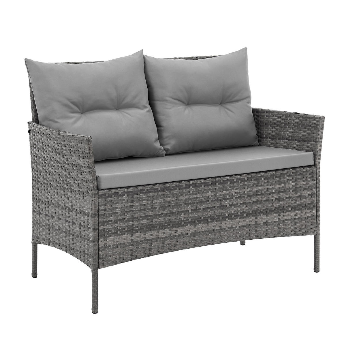 GARTENLOUNGE Dallas Grau - Grau, Metall - SVITA