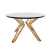ESSTISCH ausziehbar aus MDF, Weiß - Goldfarben/Weiß, Holzwerkstoff (100/100/76cm) - Idohome