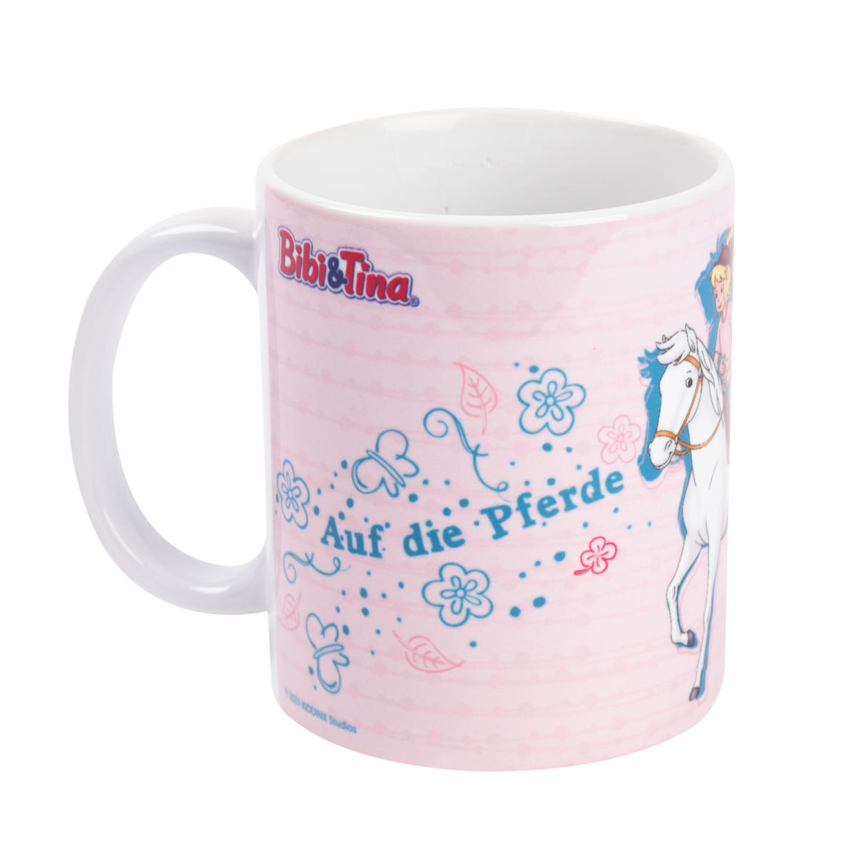 BECHER Bibi und Tina Auf die Pferde, fertig, los! Rosa 320 ml - Rosa, Keramik (0.32L) - United Labels