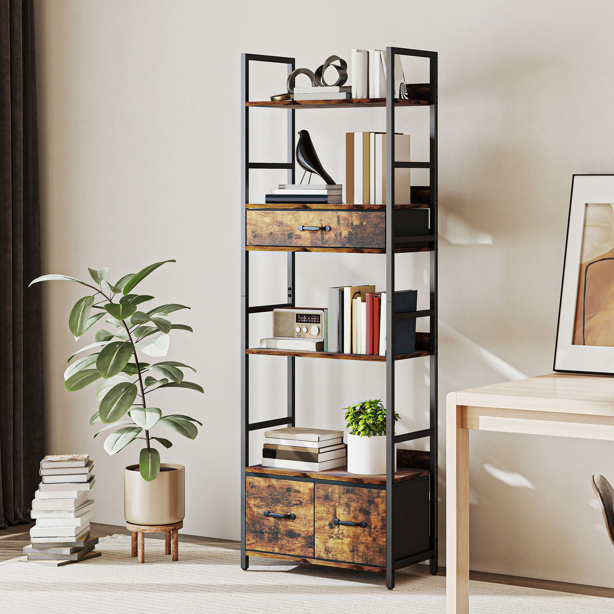 BÜCHERREGAL 60/30/176 cm Braun - Braun, Karton (60/176/30cm)
