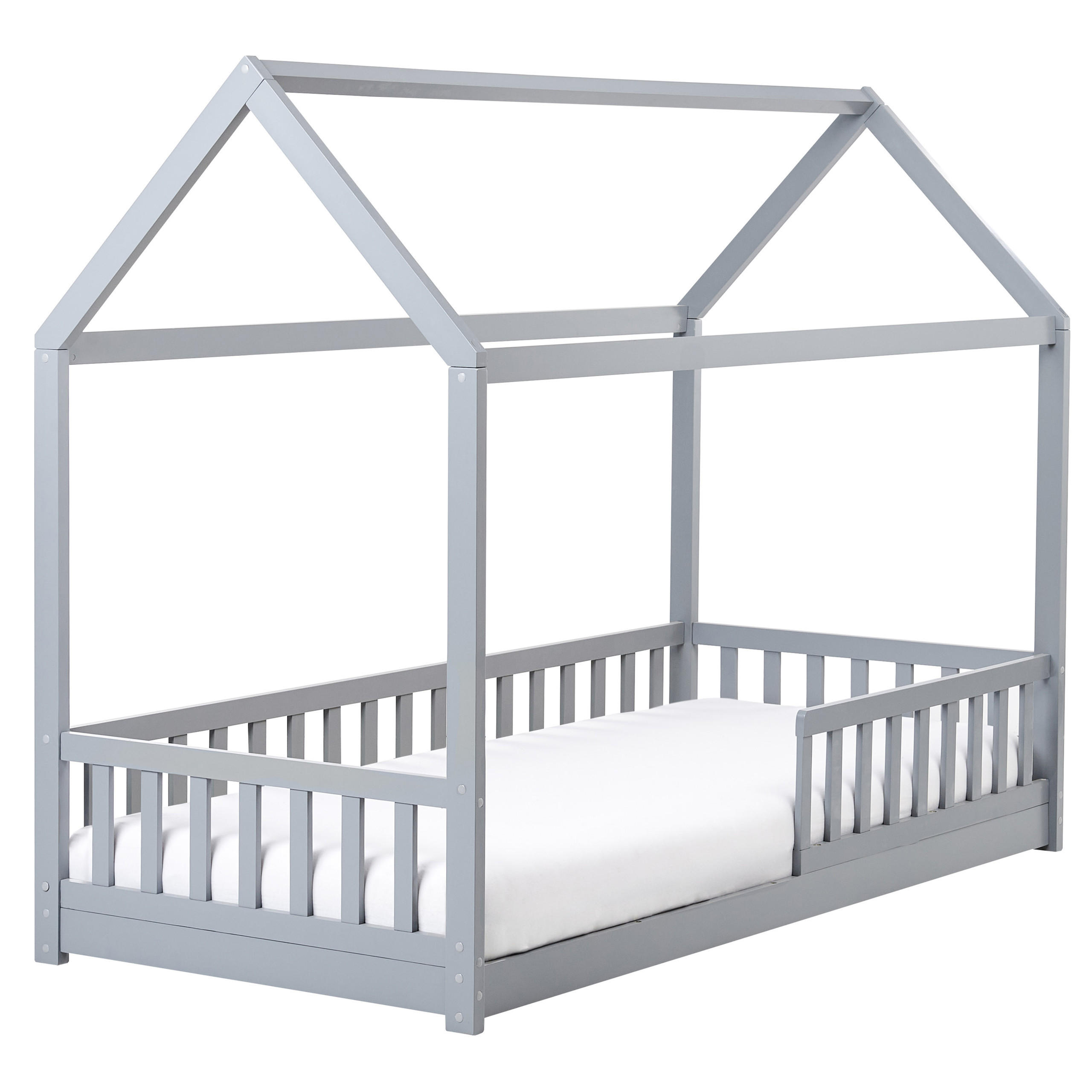 KINDERBETT 90x200 cm Grau Cossaye - Grau, Holz (90/200cm) - Beliani