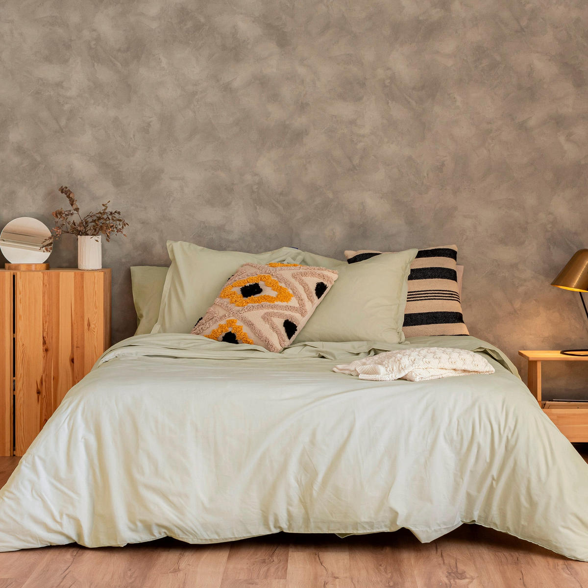 BETTBEZUG Basic Lehmbeige 135/140x200 cm (Standardgrösse) - Beige, Textil (140/200cm) - Happy Friday