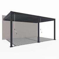 PERGOLA Deluxe Wand Pavillon Terrassenüberdachung Aluminium 3,6 x 5,3 m anthrazit - Schwarz, Metall (360/255/530cm) - WEIDE