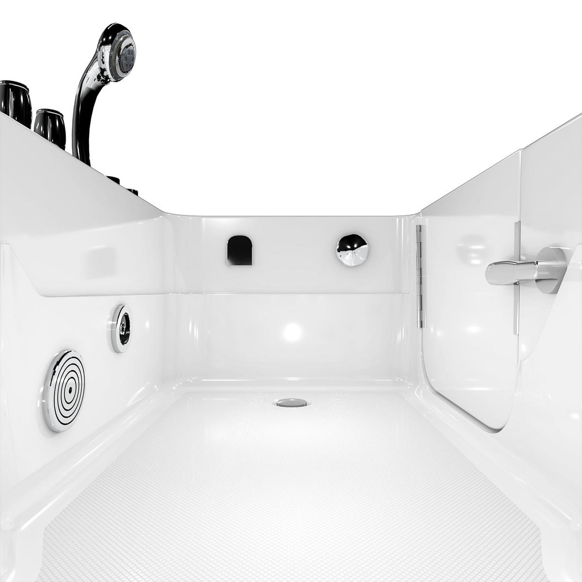 SENIORENWANNE mit Tür S17-TH-WP-L 150x75cm - Weiß, Glas/Kunststoff (75/54/150cm) - AcquaVapore by Sandra Jentho