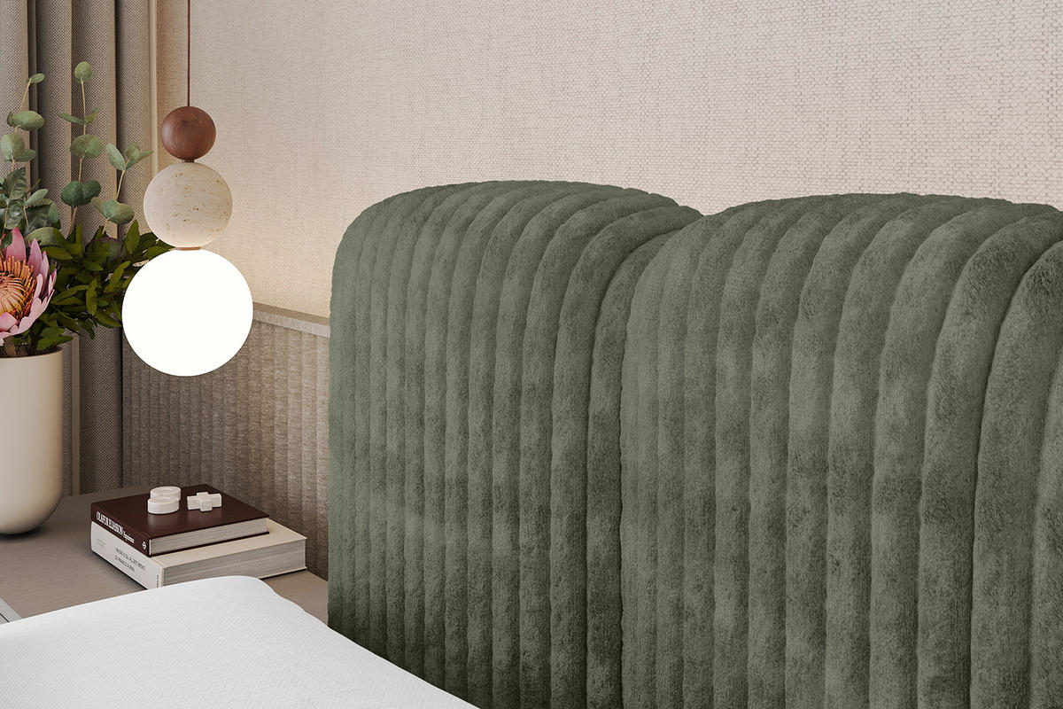 BOXBETT mit Matratze H4 - NINA - 160x200 cm - Olive - Olivgrün, Holzwerkstoff (160/200cm) - ALTDECOR