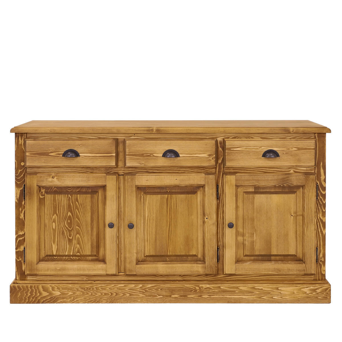 KOMMODE aus Massivholz CHARLOTTE 3 - Hellbraun, Holz (160/91/48cm) - Seart