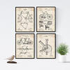 POSTER Set mit 4 Jahrgang Fahrrad Patent Jahrgang Stil A4 Rahmenlos - Klar, Papier (29.7/3cm) - Nacnic
