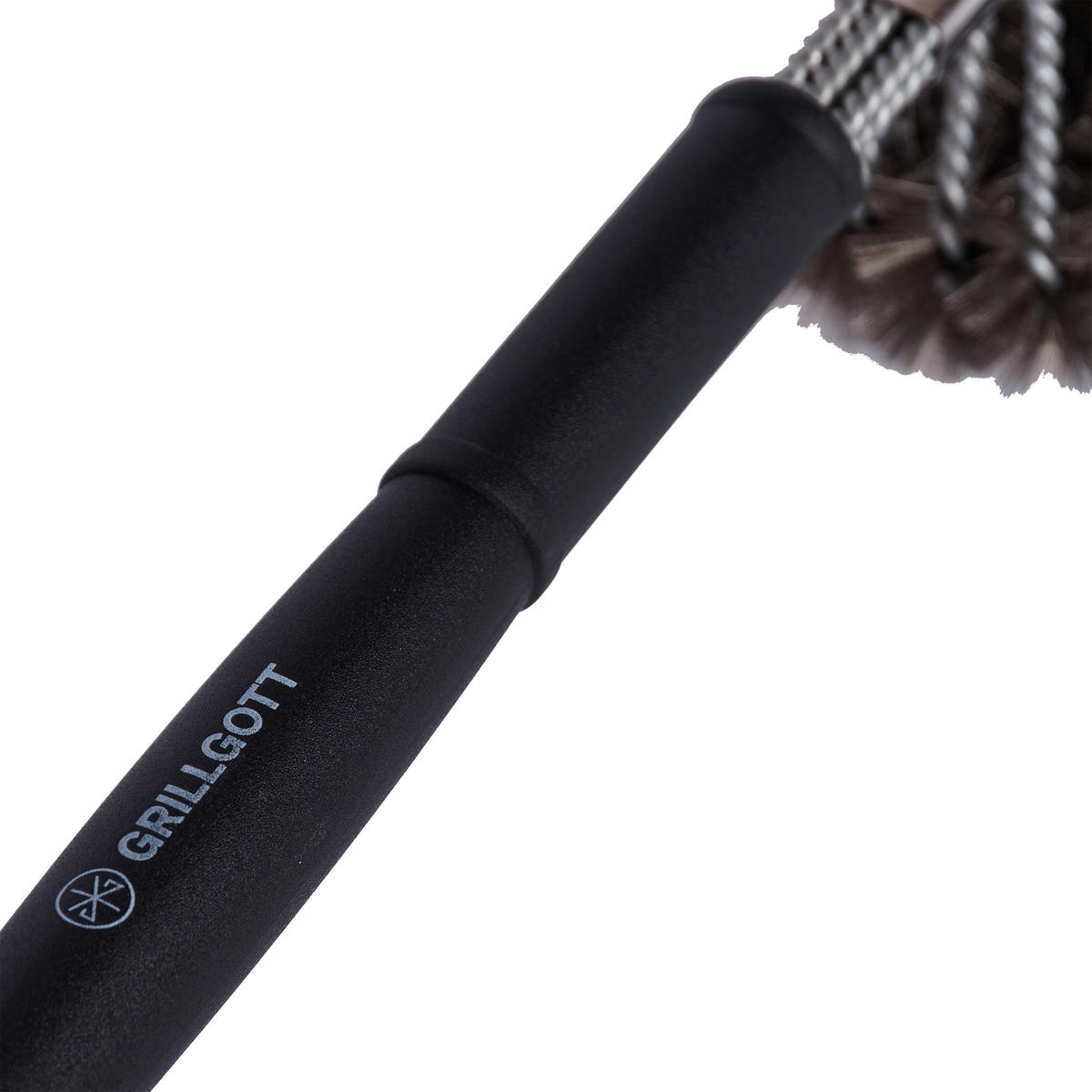 GRILLBÜRSTE Triangel Edelstahl - Schwarz, Metall (44.5cm) - Grillgott