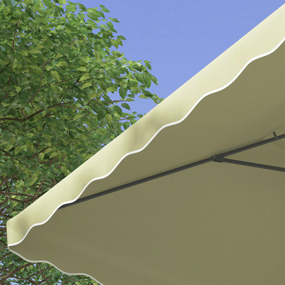 SONNENSCHIRM, Metall, Polyester, Beige - Beige, Metall (243/243cm) - Outsunny