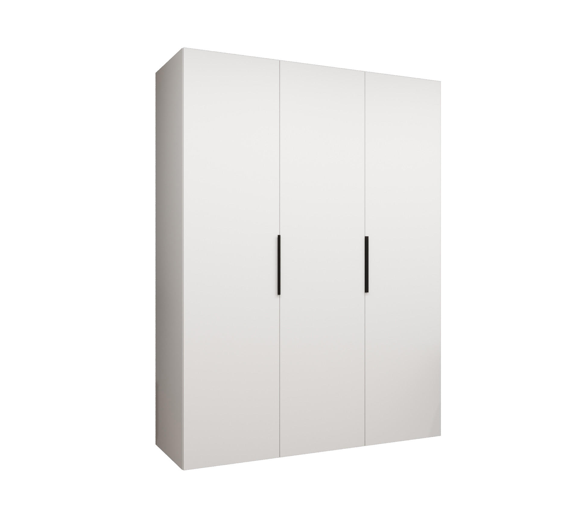 Möbel Kryspol Drehtürenschrank Weiß, Schwarz 150x202x52 cm