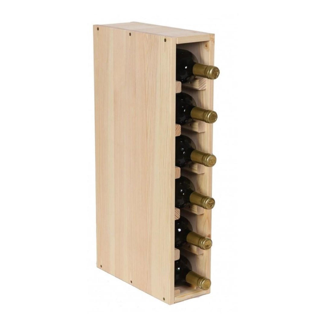 WEINREGAL Vincellar Mod 60x12x30 cm Schmal Modul Für 6 Flaschen Massives Kiefernholz Natur - Naturfarben, Holz (12/60/30cm) - PROREGAL