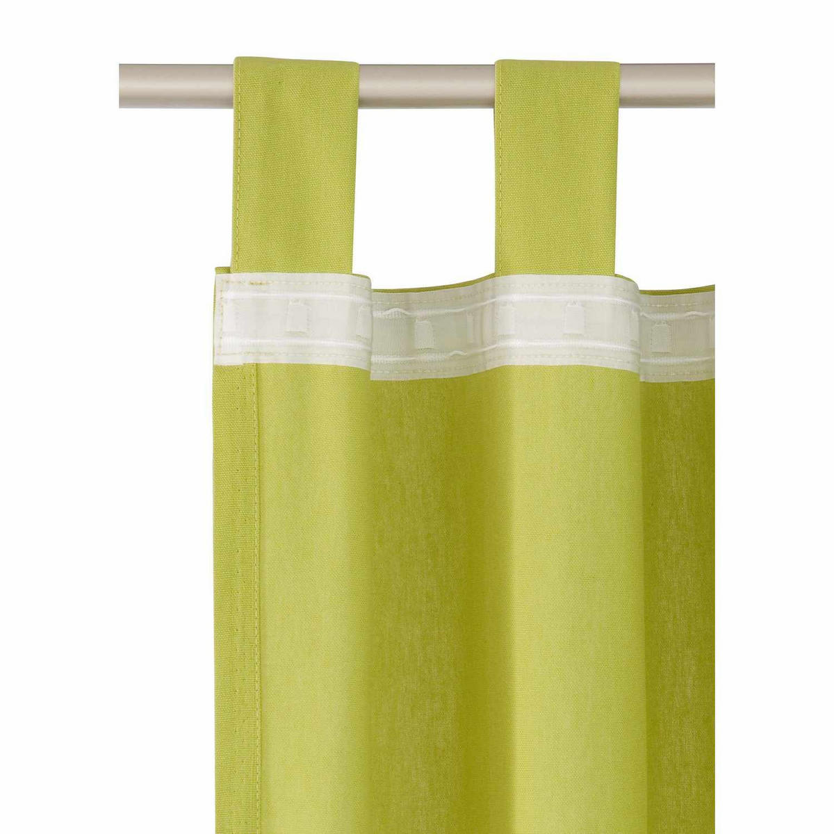 SCHLAUFENVORHANG IM UNI DESIGN DOVE Blickdicht - Limette, Textil (140/0.5/255cm) - Tom Tailor