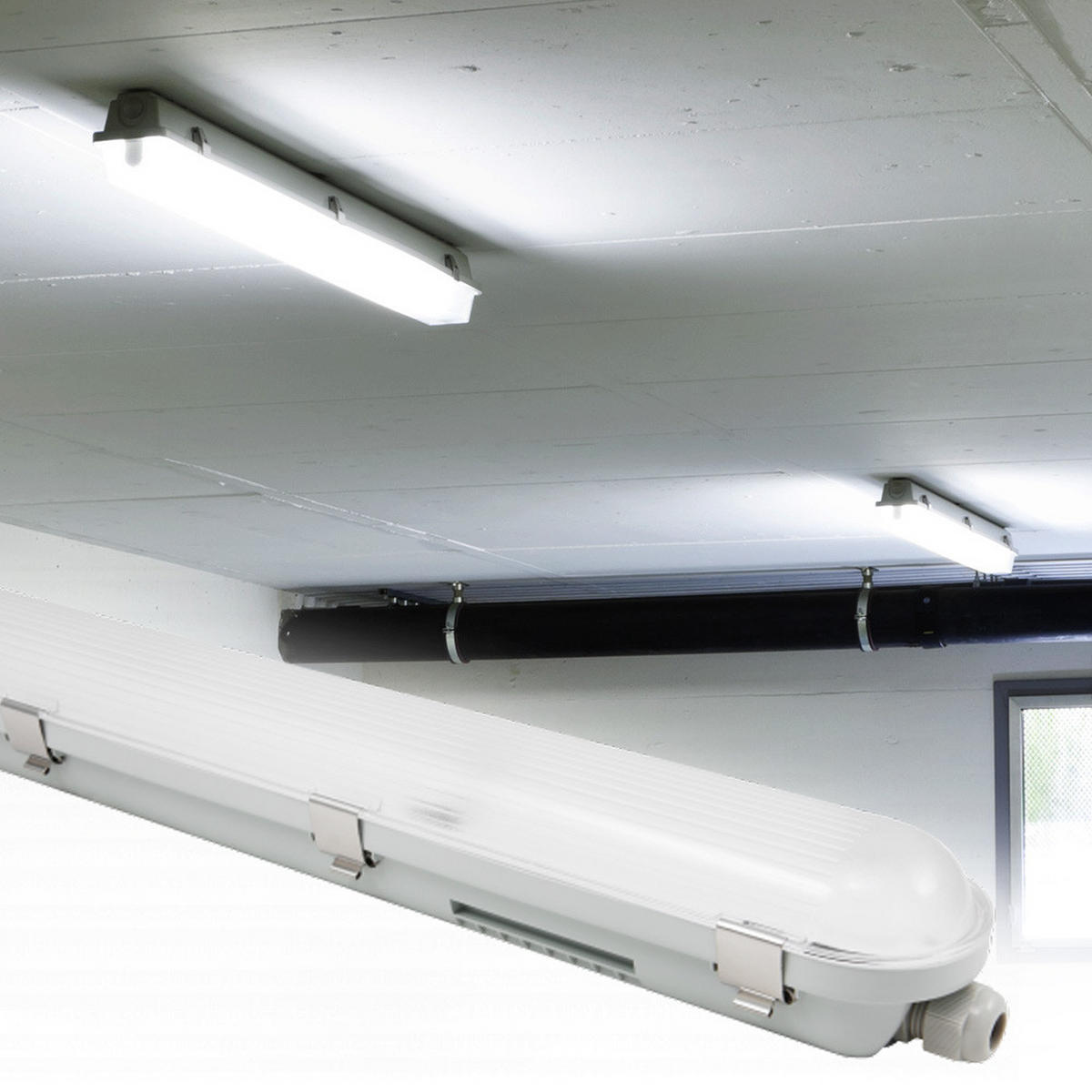 LED DECKENLEUCHTE Grau Kunststoff - Grau, Kunststoff (60/7.7/6.6cm) - ETT