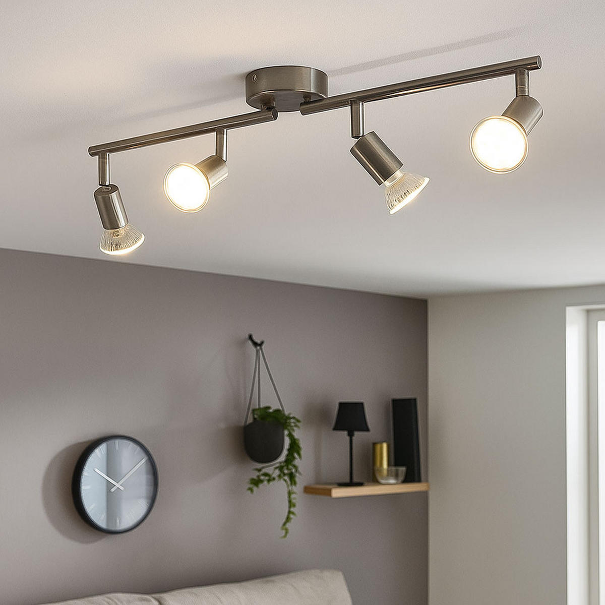 LED DECKENLEUCHTE MATRIX Silber Metall - Silberfarben, Metall (60/8/16.5cm)