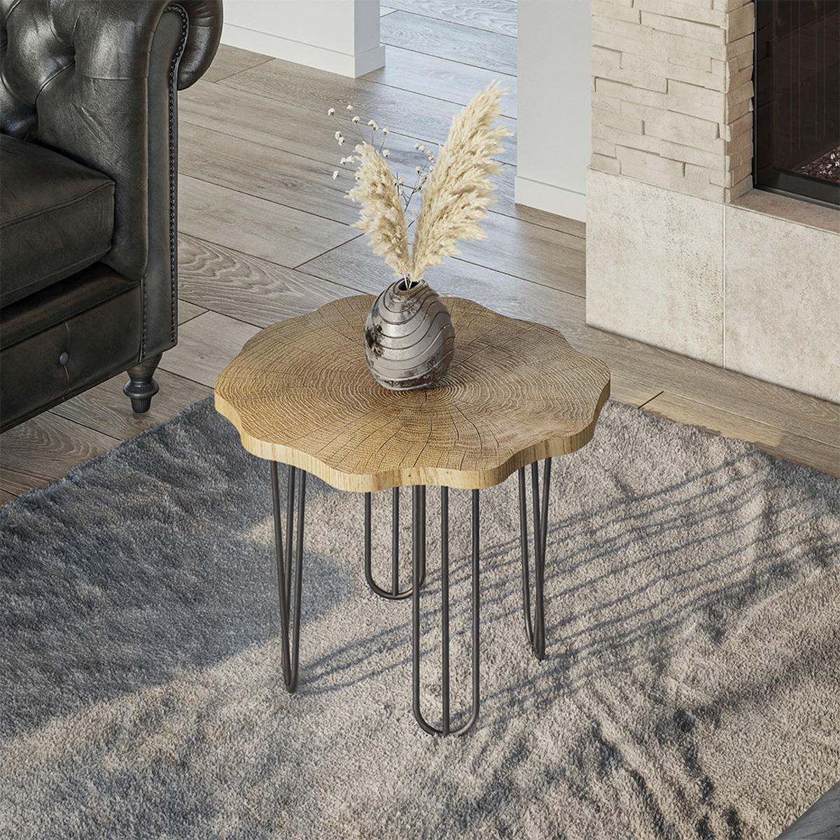 KONFERENČNÍ STŮL Ringo Dub - černá/barva dubu, kompozitní dřevo (60/60/2.5cm) - Vicco