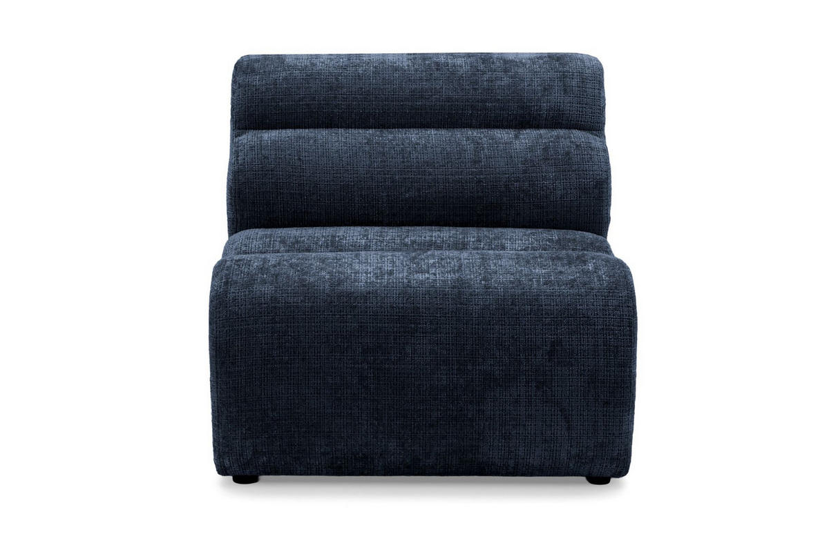 5-SITZER modulares Ecksofa VEER SET 2 Links, 379 x 175 cm, Chenille Webstoff Marine - Schwarz/Dunkelblau, Holz/Kunststoff (379/175cm) - Muffo