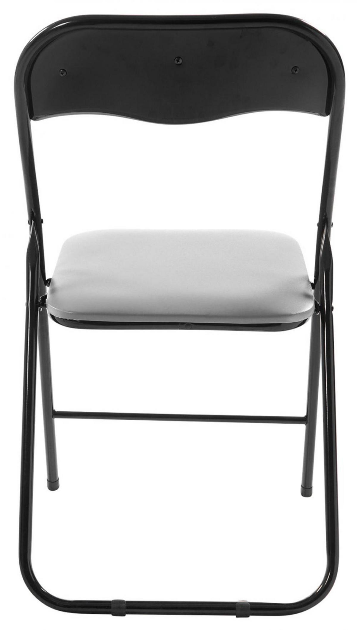 KLAPPSTUHL 2er Set Kunststoff grau/schwarz - Schwarz/Grau, Kunststoff/Textil (45/78/45cm) - CLP