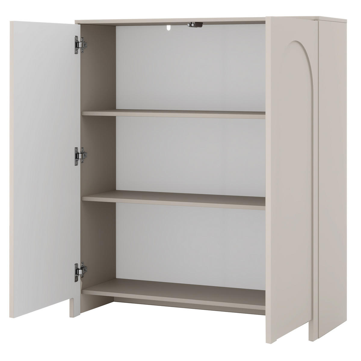 HIGHBOARD Amaro, Hochkommode mit 2 Türen, gefrästen Bogenfronten, Push-to-Open, Kaschmir - Kaschmir, Holzwerkstoff (103/119/35cm) - Beautysofa