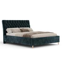 POLSTERBETT Vezzola Türkisfarben 120/200 cm im Chenille-Stoff - Türkis/Naturfarben, Holz/Holzwerkstoff (120/200cm) - Maison de Reve