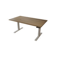 SCHREIBTISCH 150/80 elektrisch höhenverstellbar aus Wildeiche - Weiß - Braun, Holz (80/150/72.5cm) - MeinMassivholz