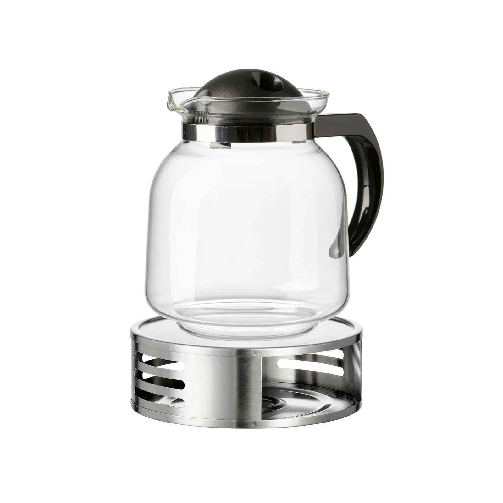 TEEKANNE MIT STÖVCHEN Ravenna transparent 1,6 l 2er Set - Transparent, Glas/Metall (1.6L) - Ritzenhoff Breker