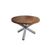 ESSTISCH RUNA - Silberfarben/Braun, Holz/Metall (120/120/78cm) - SAM