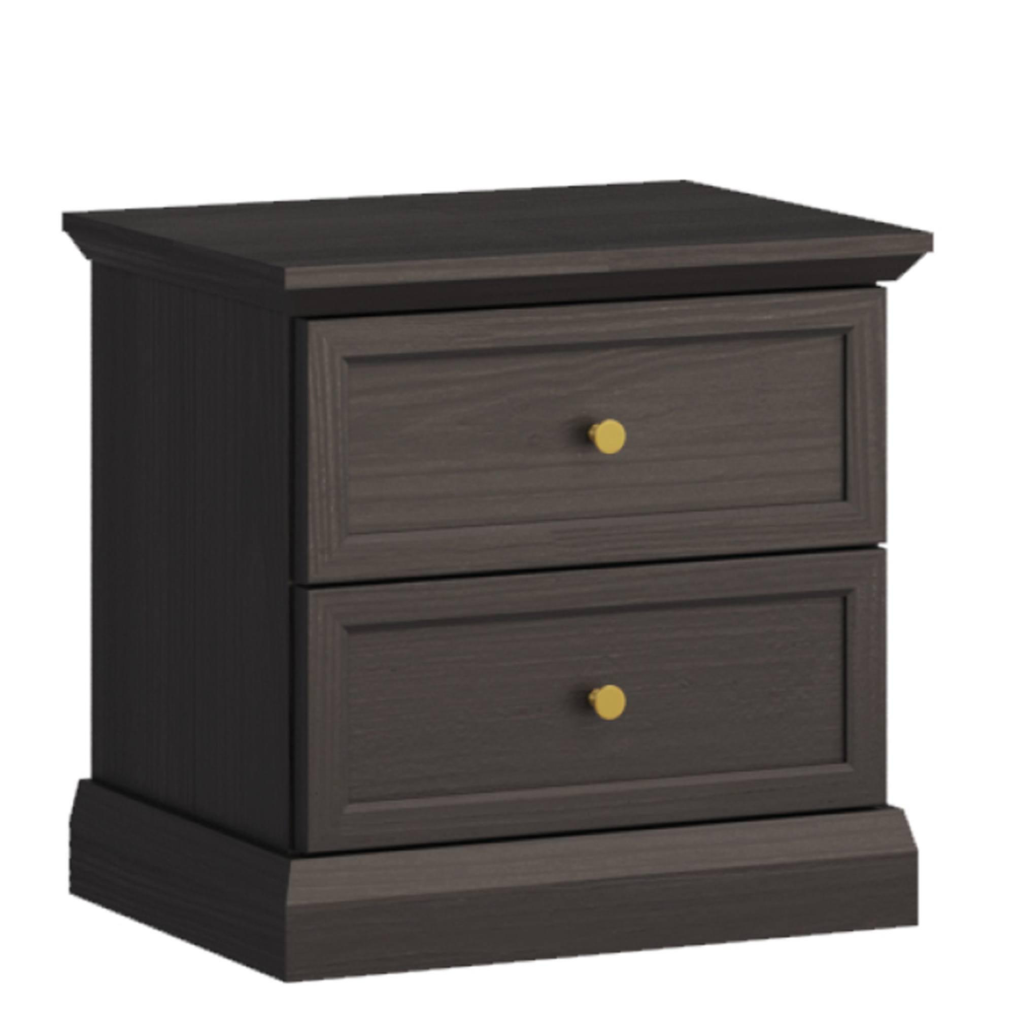 NACHTTISCH KATRIA, Schwarz - Schwarz, Holzwerkstoff (52/51/40cm) - KONSIMO®