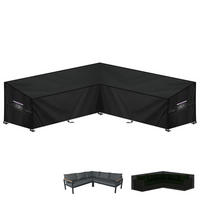 GARTENSOFA Abdeckung L-Form 255x255x87x80/60cm - Schwarz, Textil (87/80/255cm)