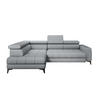 ECKSOFA BAGGIO Letto Stoff, Schlaffunktion, Bettkasten, Sitztiefe, Kopfstützen 280x196cm – Links – Hellgrau - Hellgrau, Holz/Textil (196/280cm) - DomoHome