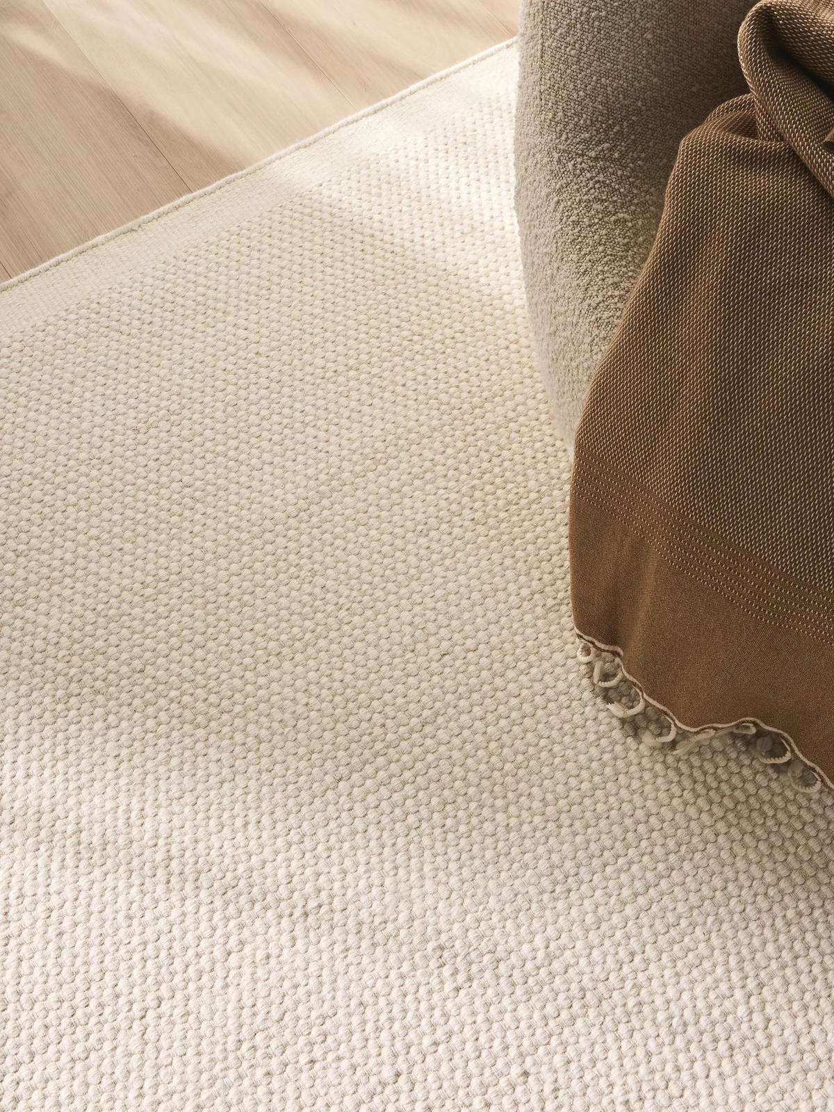 WOLLTEPPICH Rocco Weiß 250x350 cm - Weiß, Naturmaterialien/Textil (250/350cm) - benuta Pure