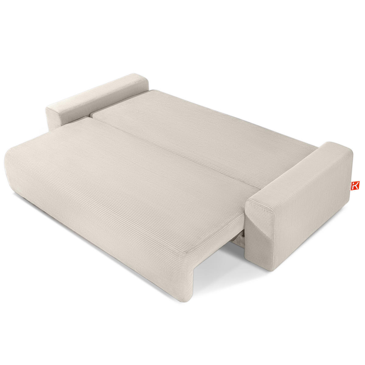 3-SITZER SCHLAFSOFA MOLLIS, Corduroy, Cremig - Creme, Holz/Holzwerkstoff (250/93/108cm) - KONSIMO®