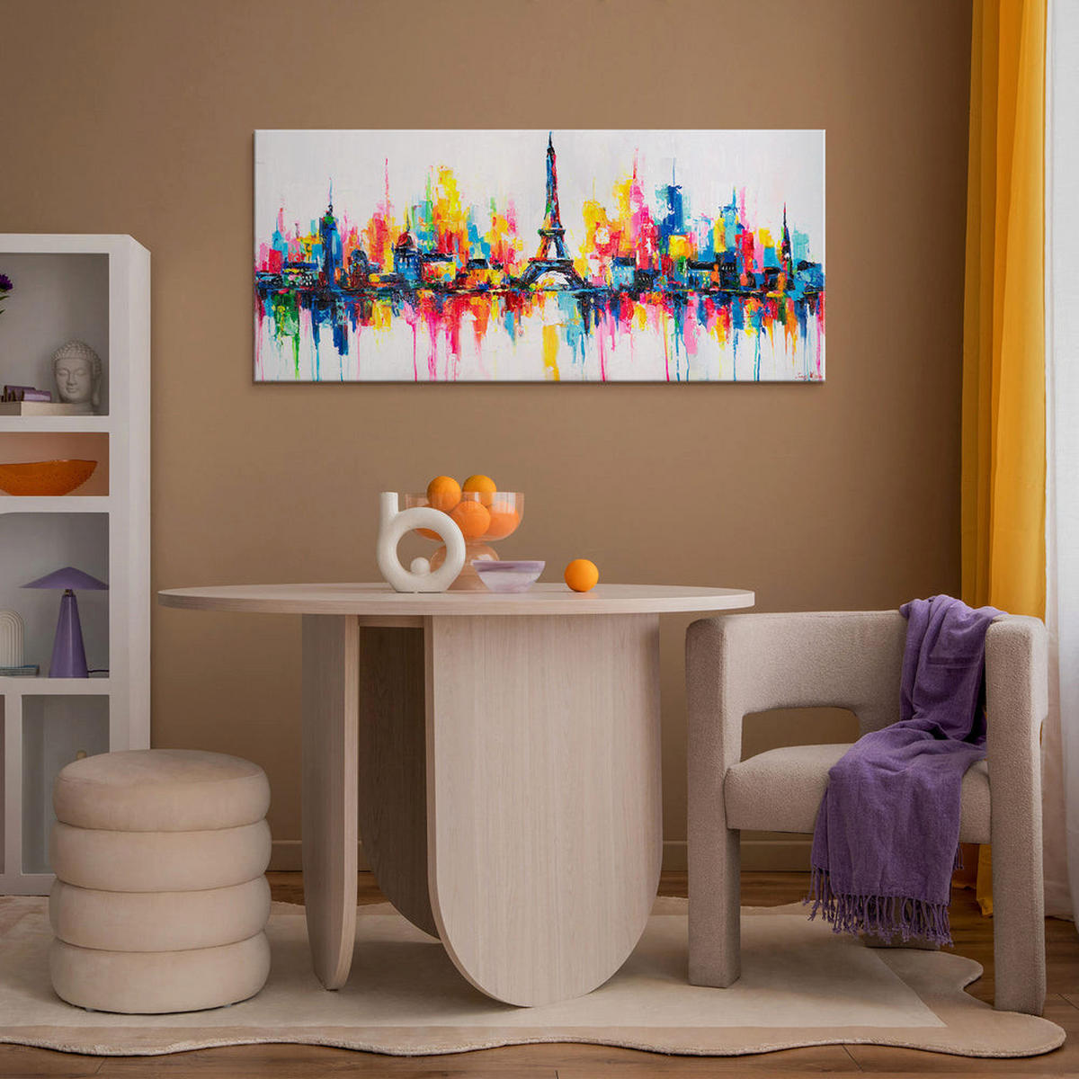 GEMÄLDE Pariser Inspiration auf Keilrahmen 115x50 cm - Multicolor, Holz (115/50cm) - YS-art gallery