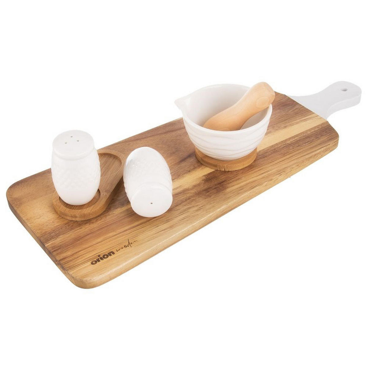 SALZ/PFEFFER-SET Porzellan Whiteline 3-tlg. Weiß - Weiß, Keramik (6/8.5/11.5cm) - Orion 