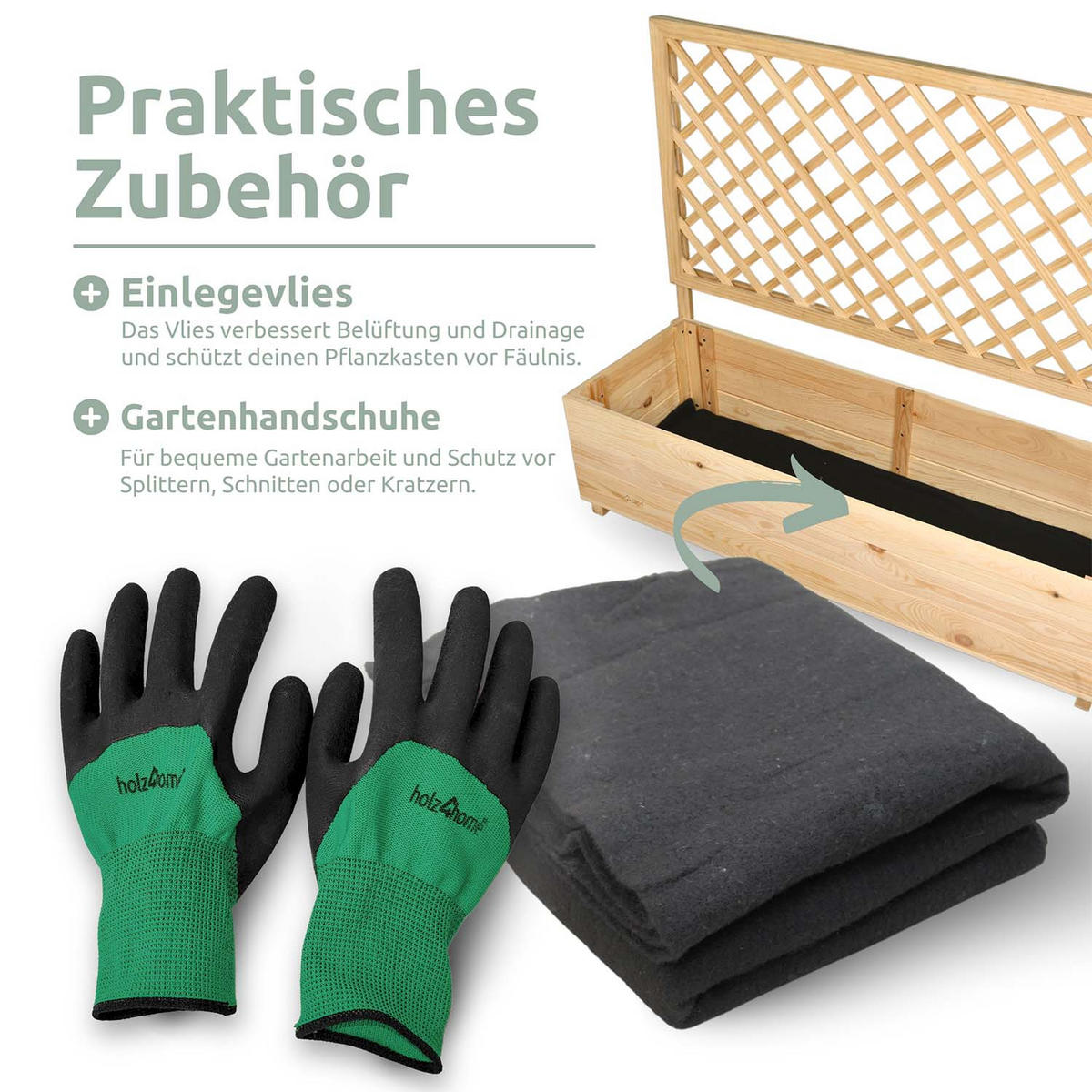 PFLANZKASTEN mit Rankgitter - Kiefer - 128 x 44 x 104cm - Naturfarben, Holz (128/104/44cm) - holz4home
