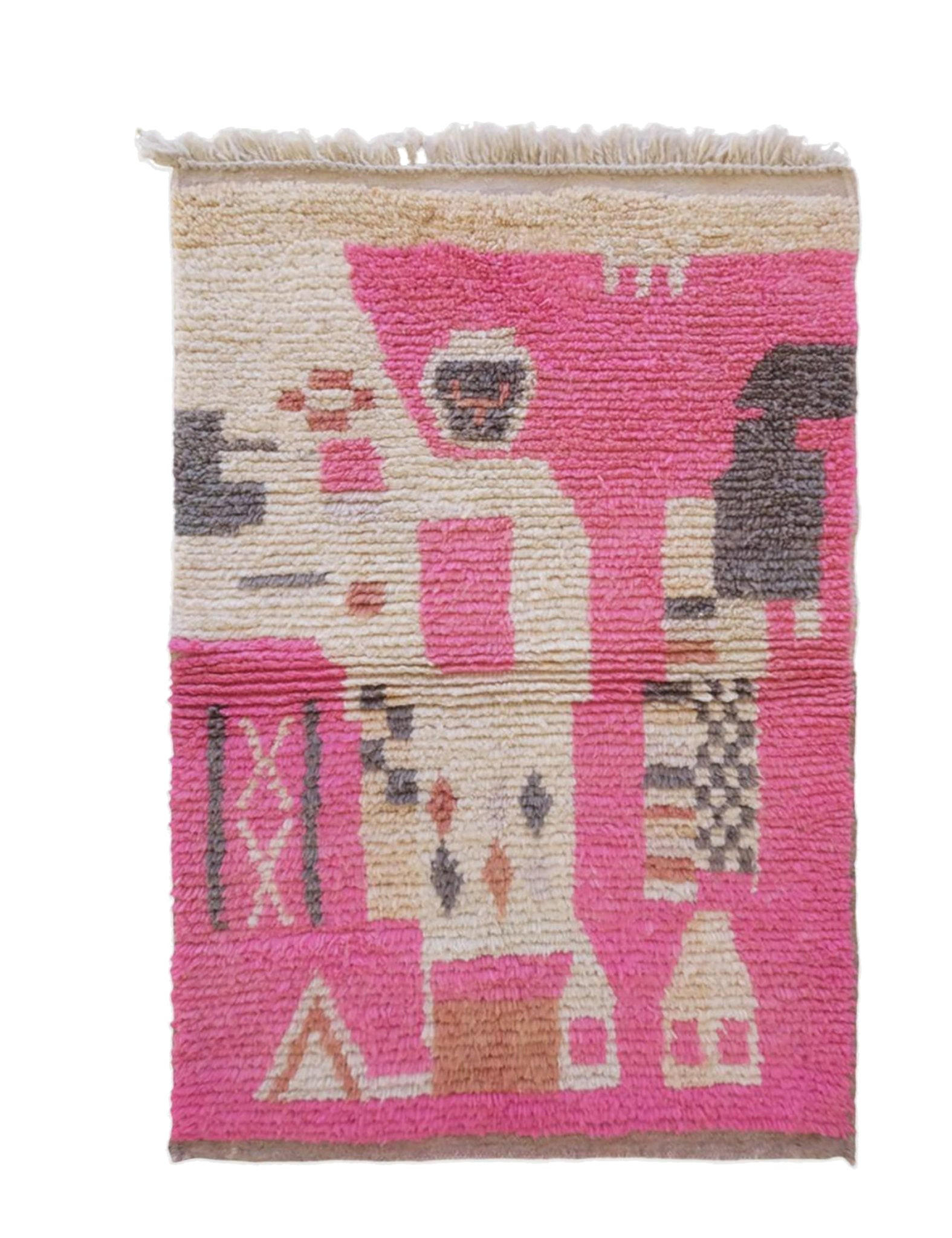 BERBERTEPPICH aus reiner Wolle 105x 153 cm - Pink, Naturmaterialien (105/153cm) - AFK Living