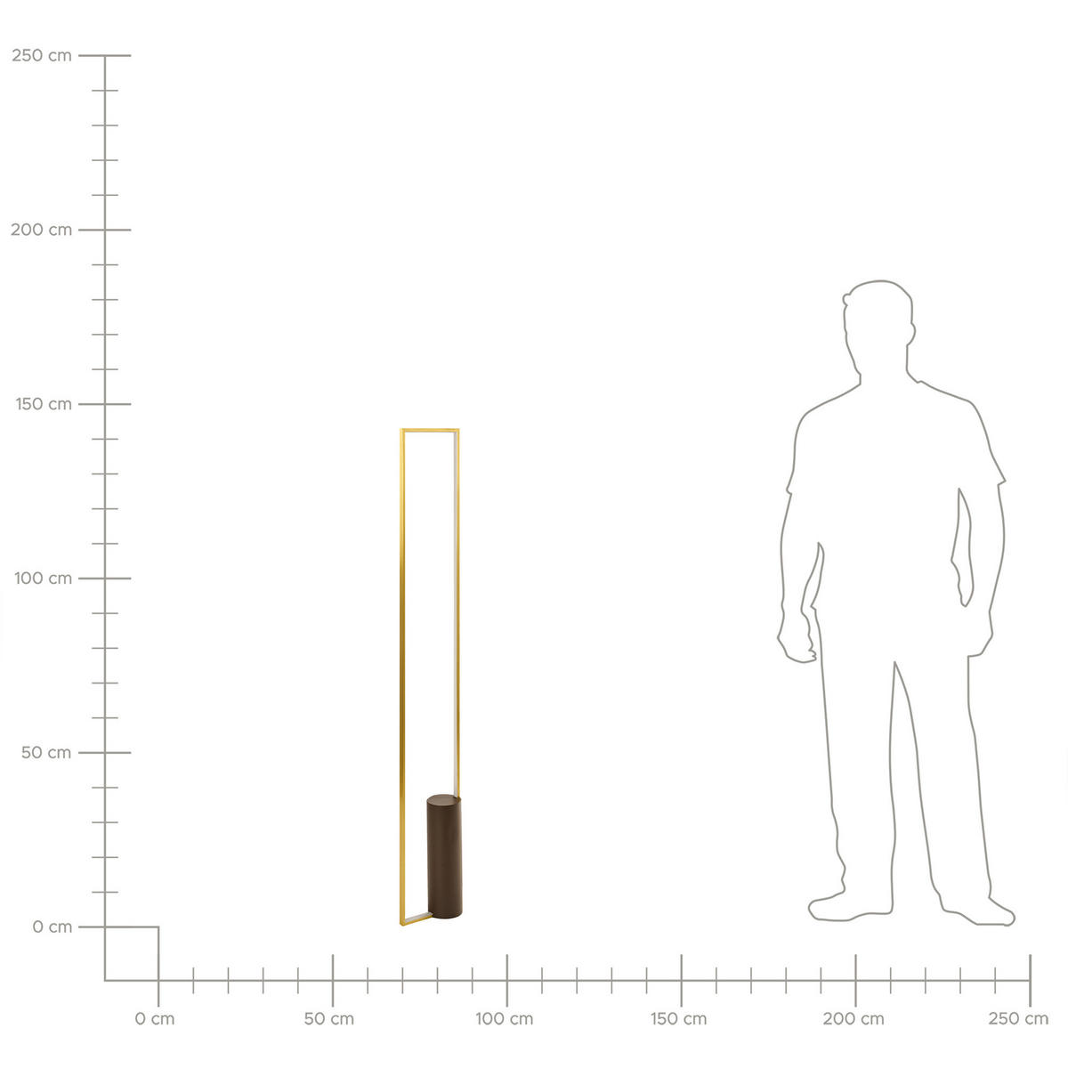 LED-STEHLAMPE Gold/Braun Patricio - Goldfarben/Braun, Metall (10/20/140cm) - Beliani
