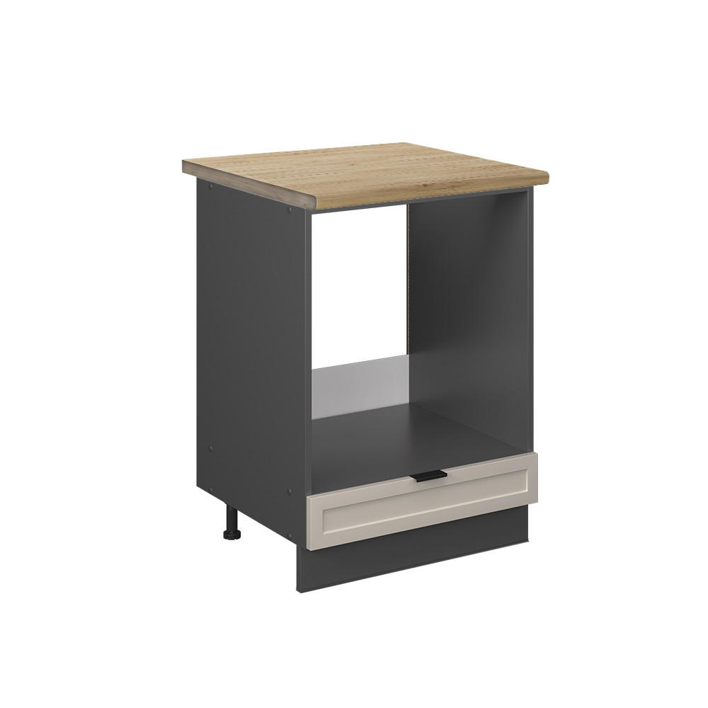 HERDUMBAUSCHRANK Fame-Line GrauBeige 60 cm, AP Eiche - šedá/antracitová, kompozitní dřevo (60/82/60cm) - Vicco