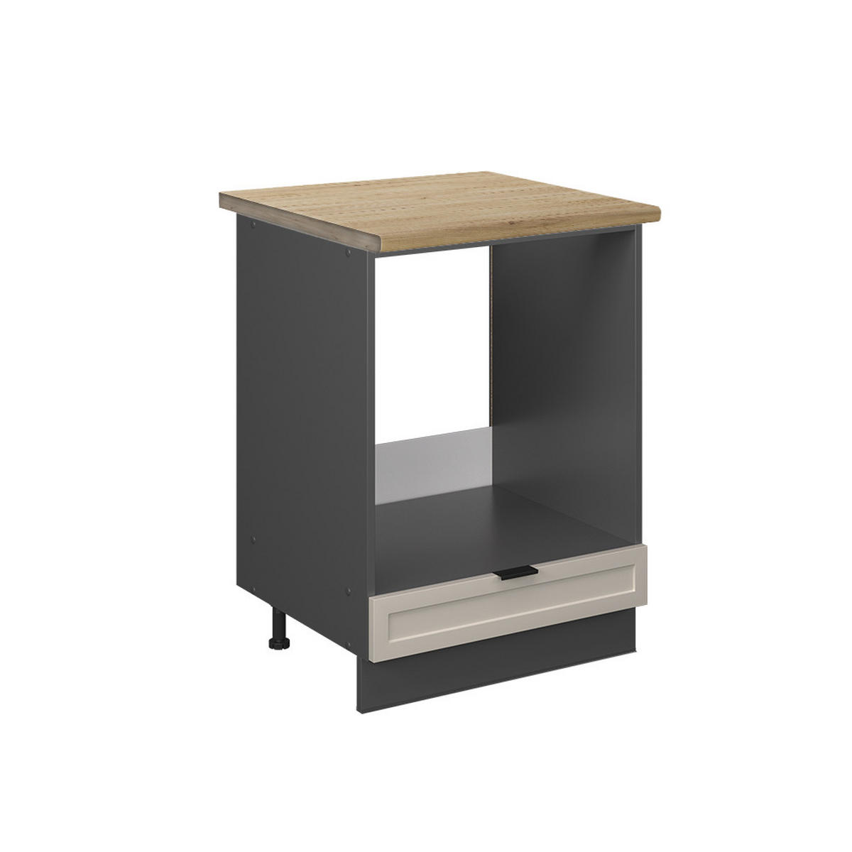 HERDUMBAUSCHRANK Fame-Line GrauBeige 60 cm, AP Eiche - šedá/antracitová, kompozitní dřevo (60/82/60cm) - Vicco