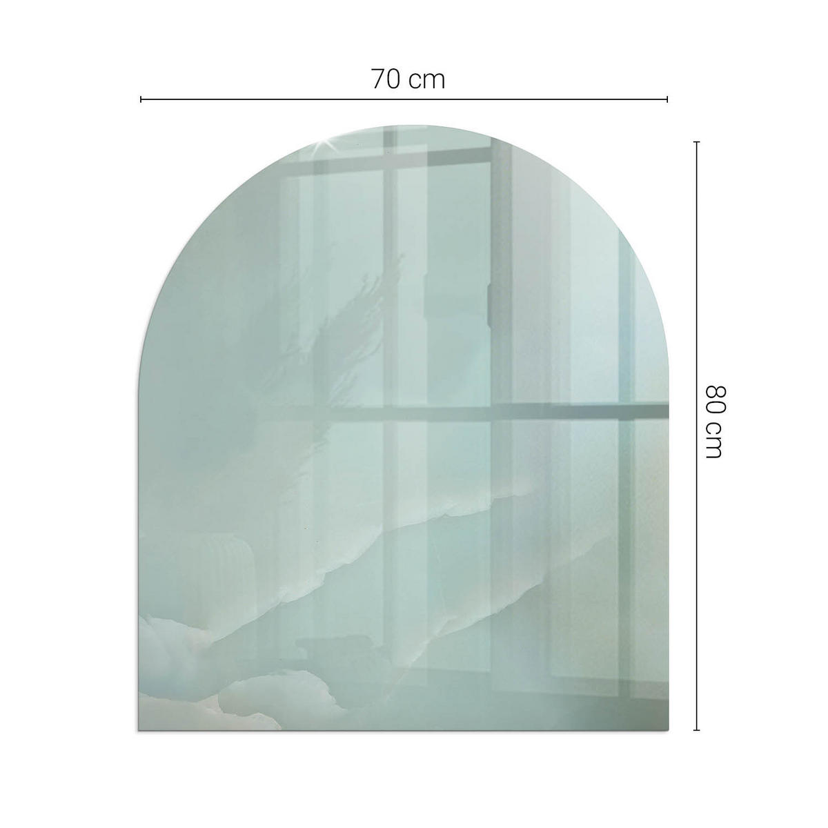 GLASPLATTE für Kamin 80x70 cm - Türkis, Glas (80/70/0.4cm) - TULUP