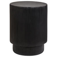 BEISTELLTISCH Beton schwarz rund 35 cm Biccari - Schwarz, Stein (35/35/45cm) - Beliani
