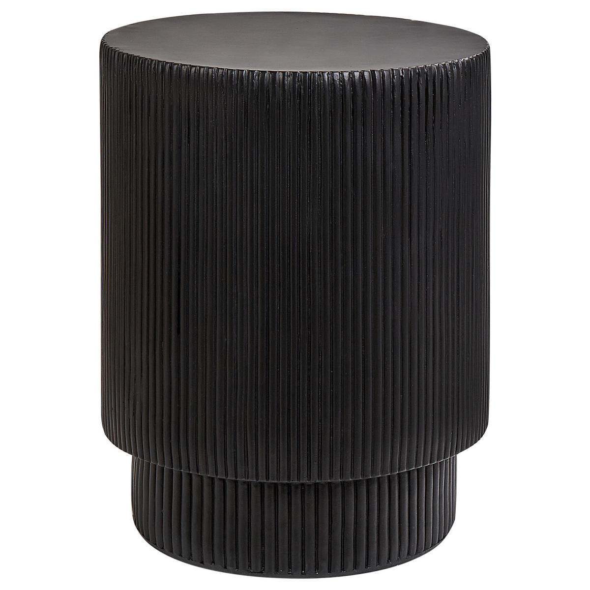 BEISTELLTISCH Beton schwarz rund 35 cm Biccari - Schwarz, Stein (35/35/45cm) - Beliani